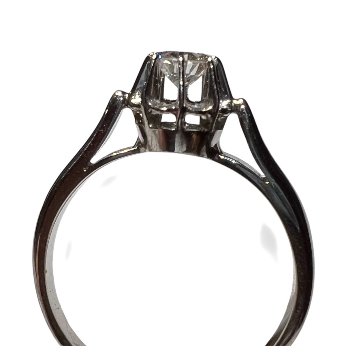 Diamond Flower Solitaire Ring – Art Deco Period, Circa 1930-photo-3