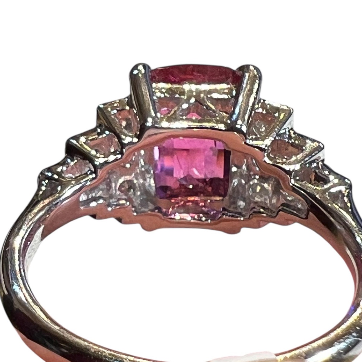 18k White Gold Ring With Natural Blue Zircon And Diamonds-photo-2