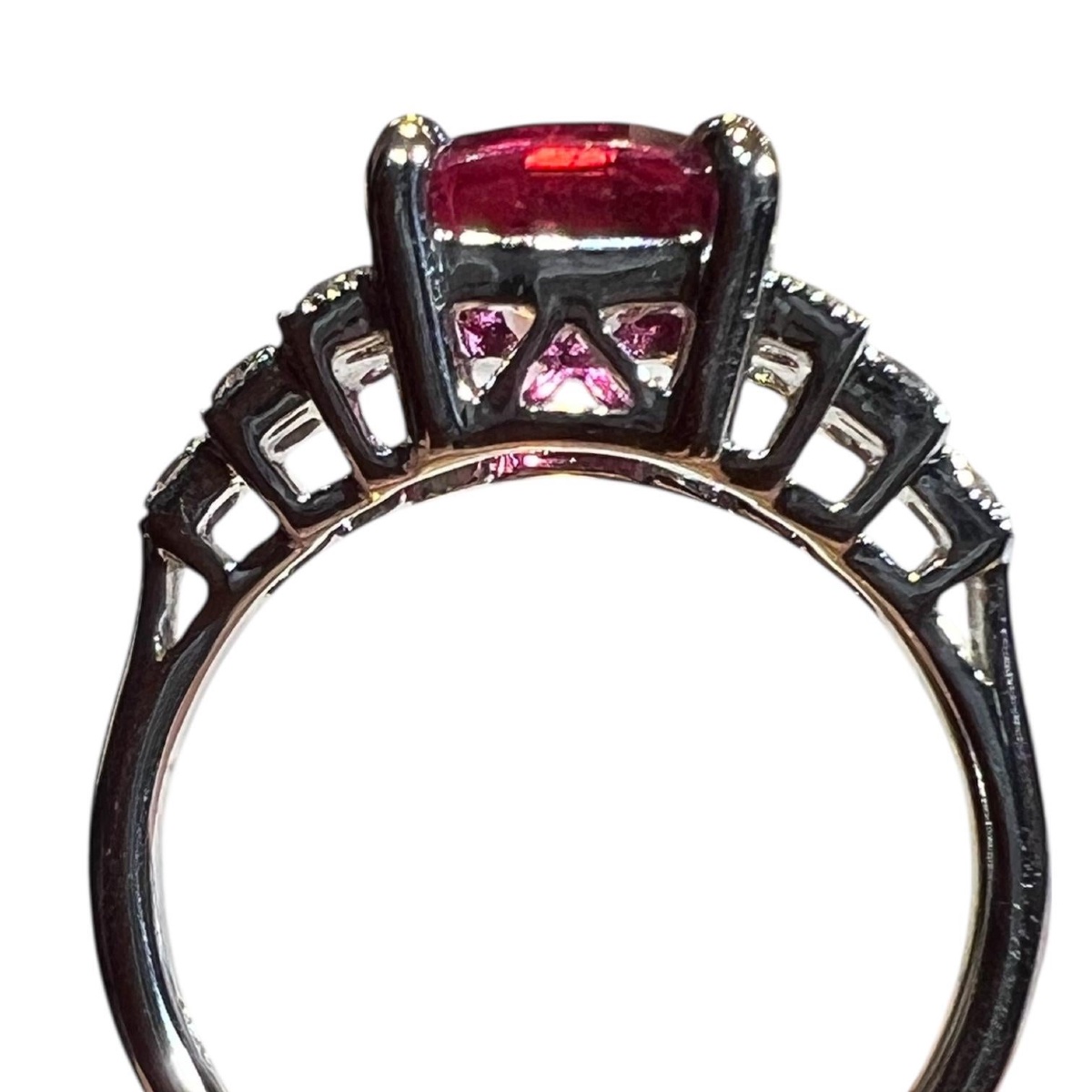 18k White Gold Ring With Natural Blue Zircon And Diamonds-photo-4