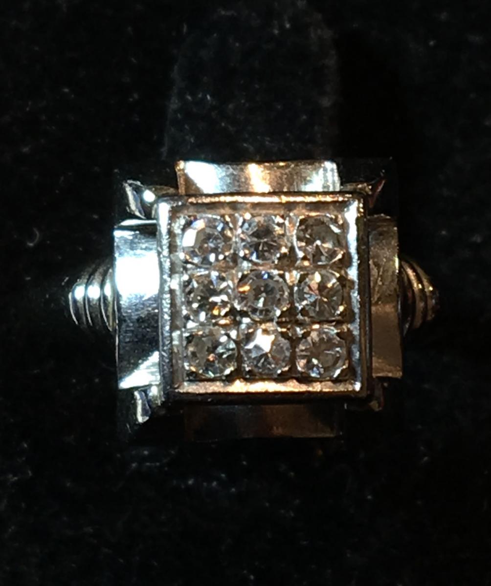 18kt White Gold Ring Set With Diamond Paving-photo-3