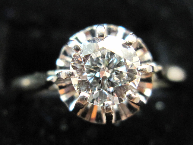 Bague ancienne or 18ct bague diamant "Taille Ancienne" 0.45ct