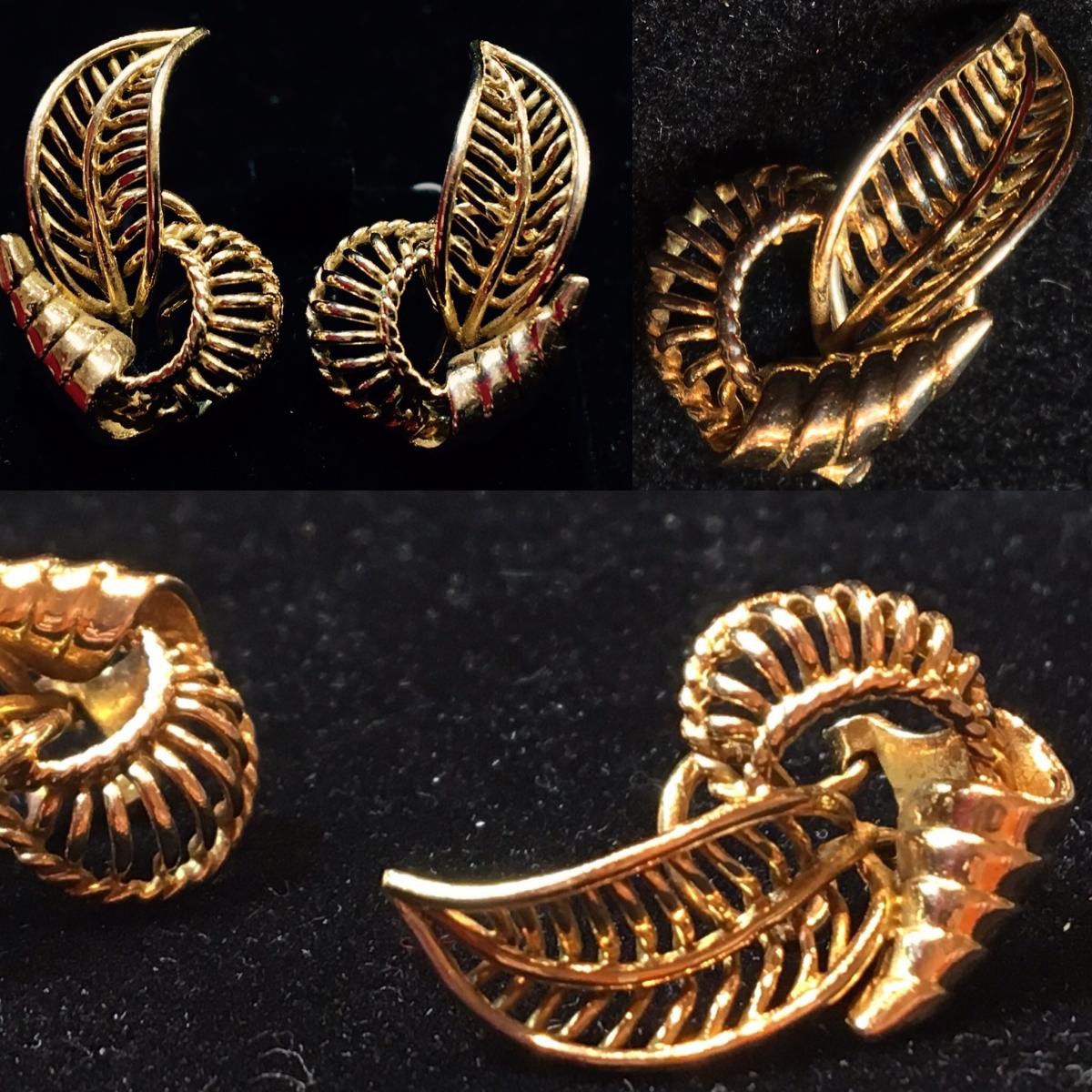 Earrings, 1950s, 18ct Gold