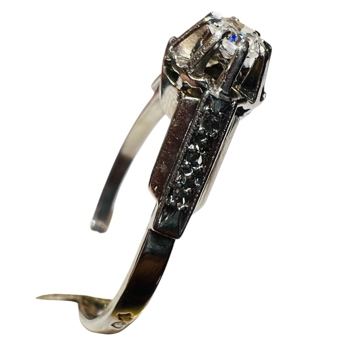 Art Deco 18-carat Gold  And Platinum Ring Set With An Old-cut Diamond (circa 1930)-photo-6