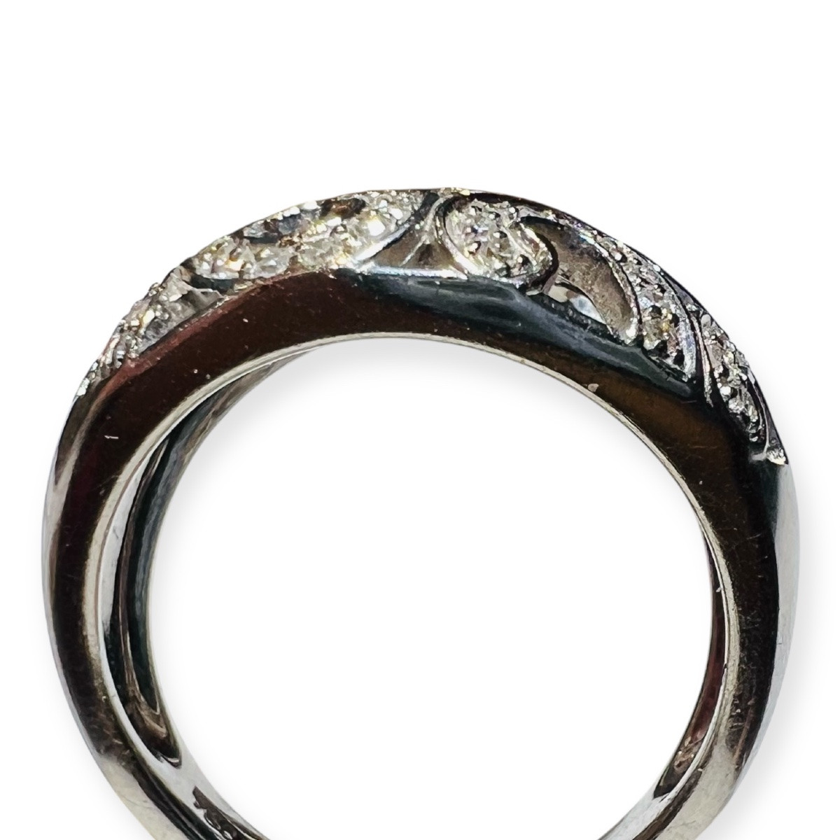 18ct Gold Ring Set With Diamonds Paving-photo-7