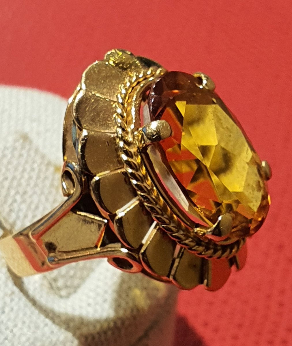 18ct Gold Ring Set With A Citrine-photo-2