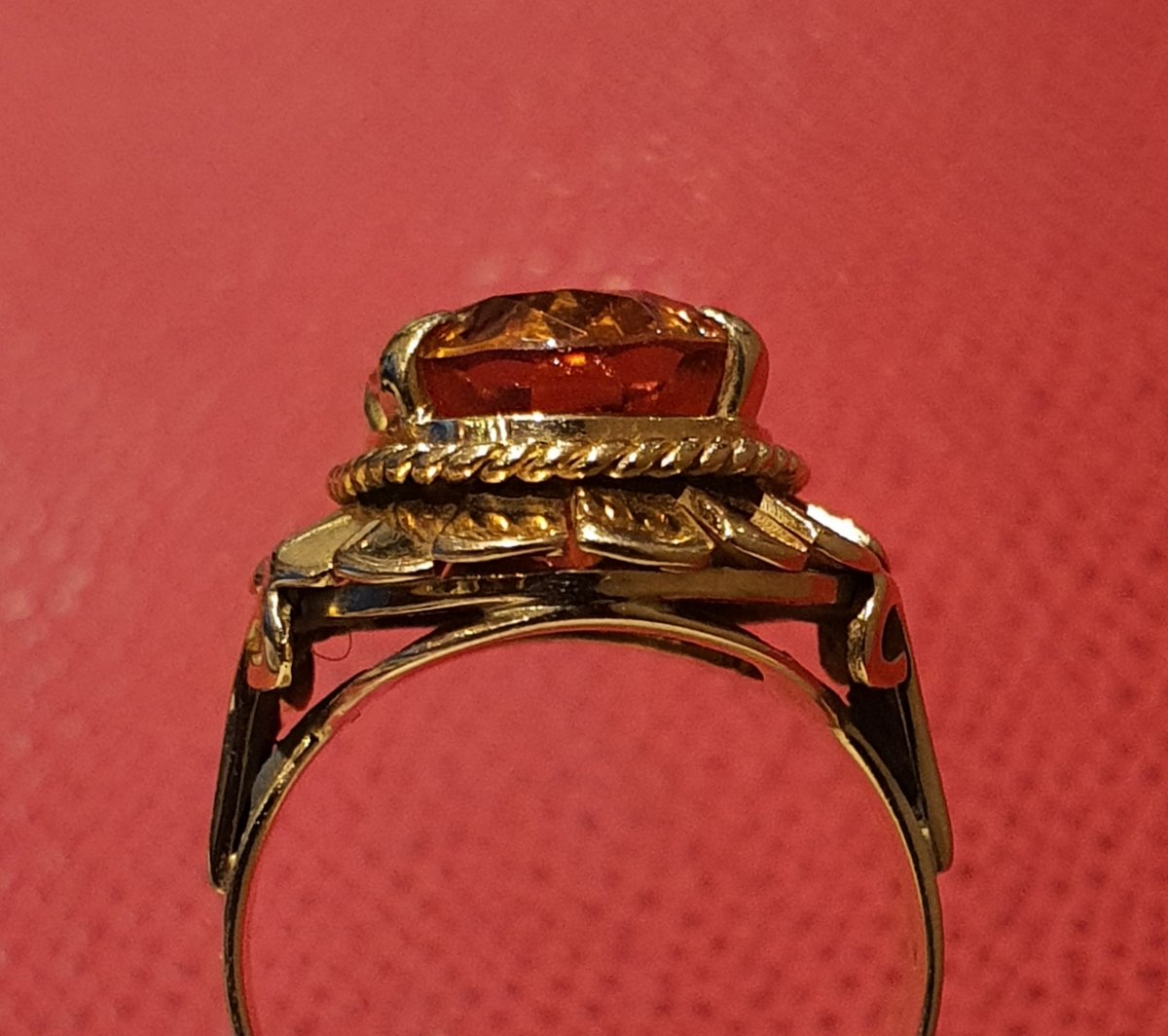 Bague En Or 18ct Sertie D Une Citrine-photo-4