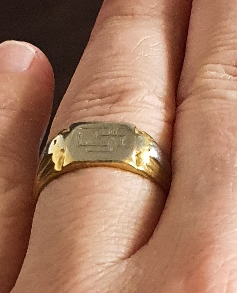 Bague Or 18ct,chevalière -photo-2