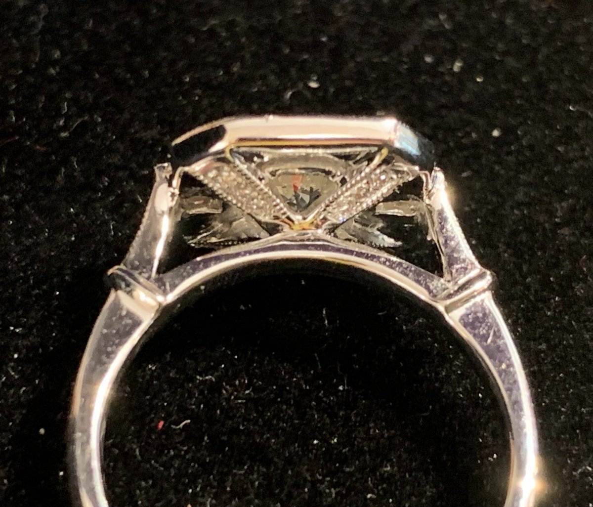 Diamant 1,01 carat, Bague En Or Blanc 18 Ct, Pavage De Brillants -photo-4
