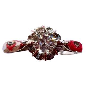 Diamond Flower Solitaire Ring – Art Deco Period, Circa 1930