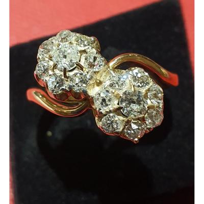 18ct Gold Ring Set With Old Cut Diamonds