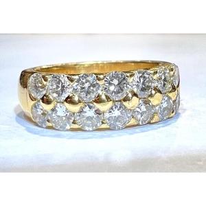 Bague en or 18ct sertie diamants taille moderne 