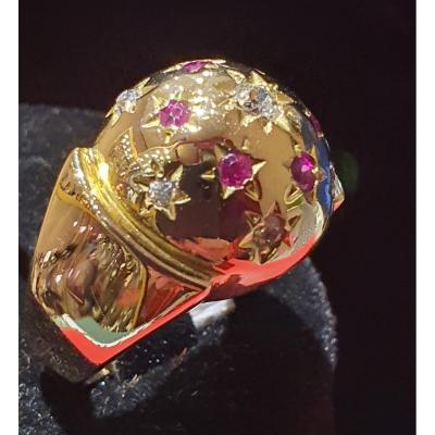 18ct Gold Ring Starry Sky Epoque1950