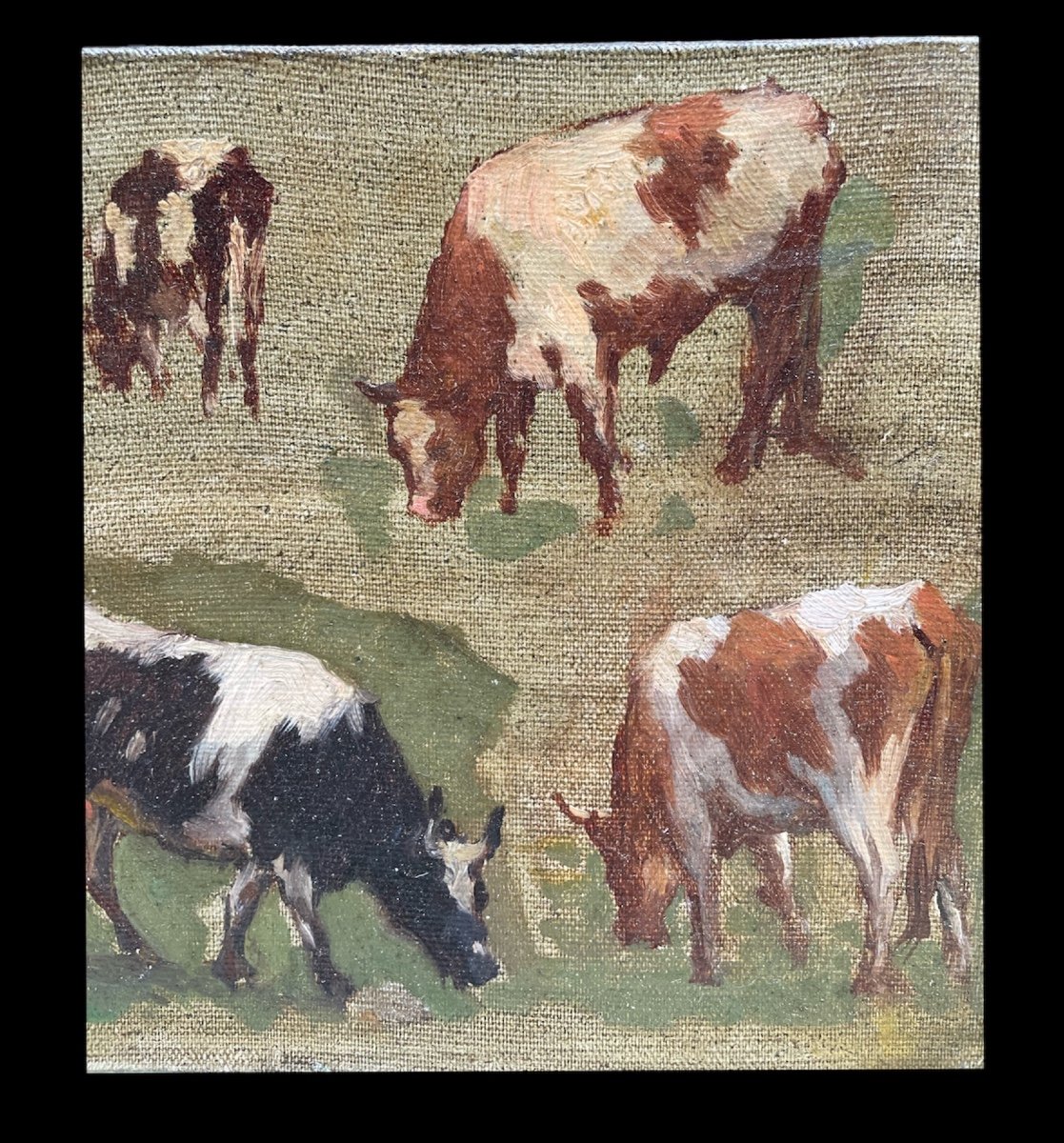 ETUDE DE VACHES PEINTRE ANIMALIER   XIXe  ANIMAUX  PEINTURE VACHE -photo-4