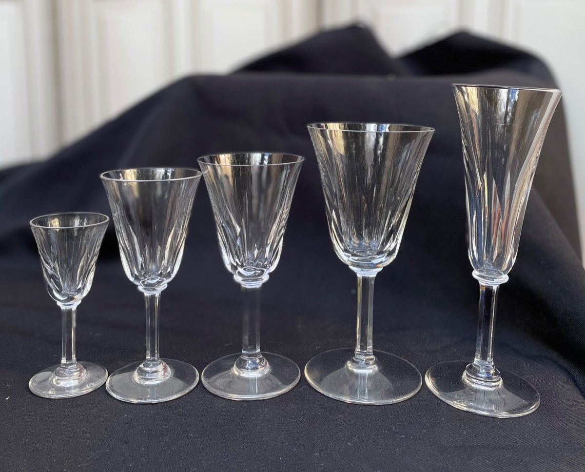 Saint-louis Crystal Glasses Service Cerdagne Model Saint Louis Flute Glasses Service-photo-6