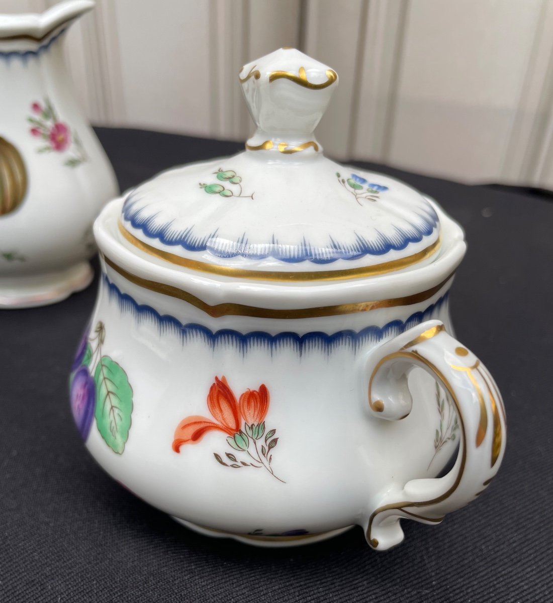 SERVICE À  CAFÉ RICHARD GINORI GUCCI ITALIAN FRUIT  PORCELAINE MANIFATURRA DI DOCCIA FLORENCE -photo-1