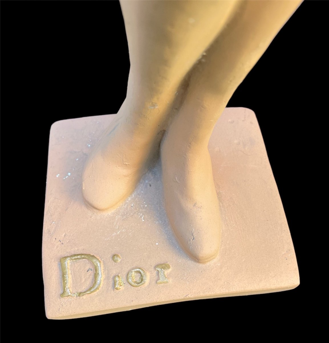 STATUE DIOR  BOUTIQUE 1950 NEW LOOK  CHRISTIAN DIOR  MANNEQUIN MODE PLÂTRE -photo-3