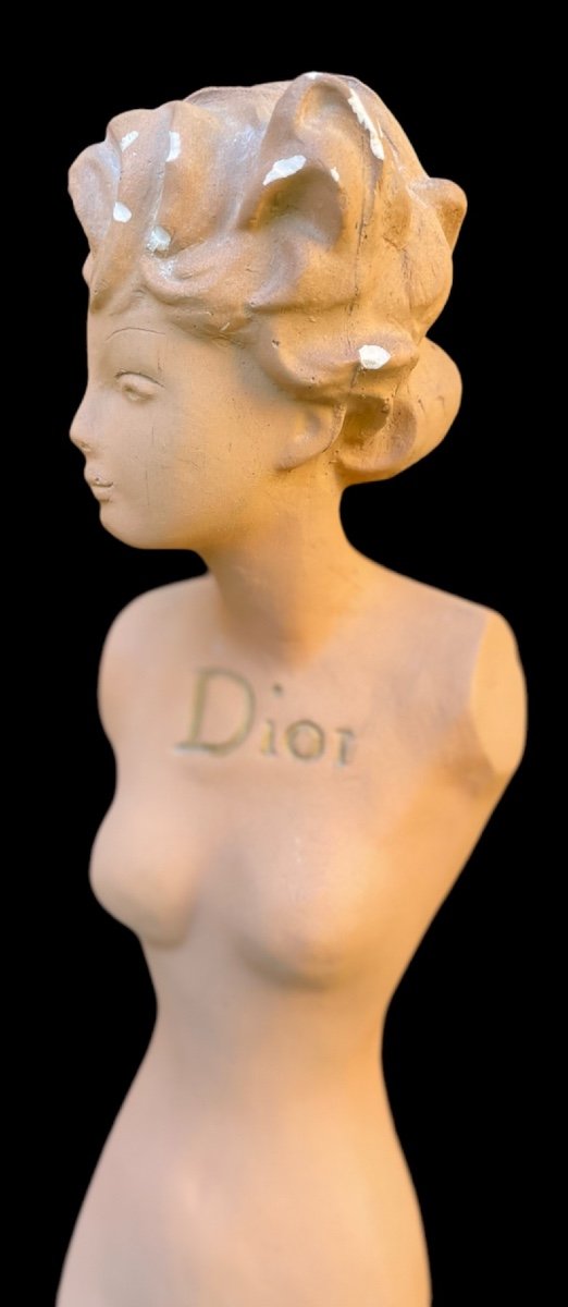 STATUE DIOR  BOUTIQUE 1950 NEW LOOK  CHRISTIAN DIOR  MANNEQUIN MODE PLÂTRE -photo-5