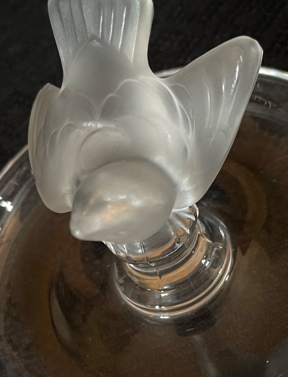 BAGUIER LALIQUE EN CRISTAL INCOLORE  RENÉ LALIQUE  COUPELLE VIDE POCHE -photo-1