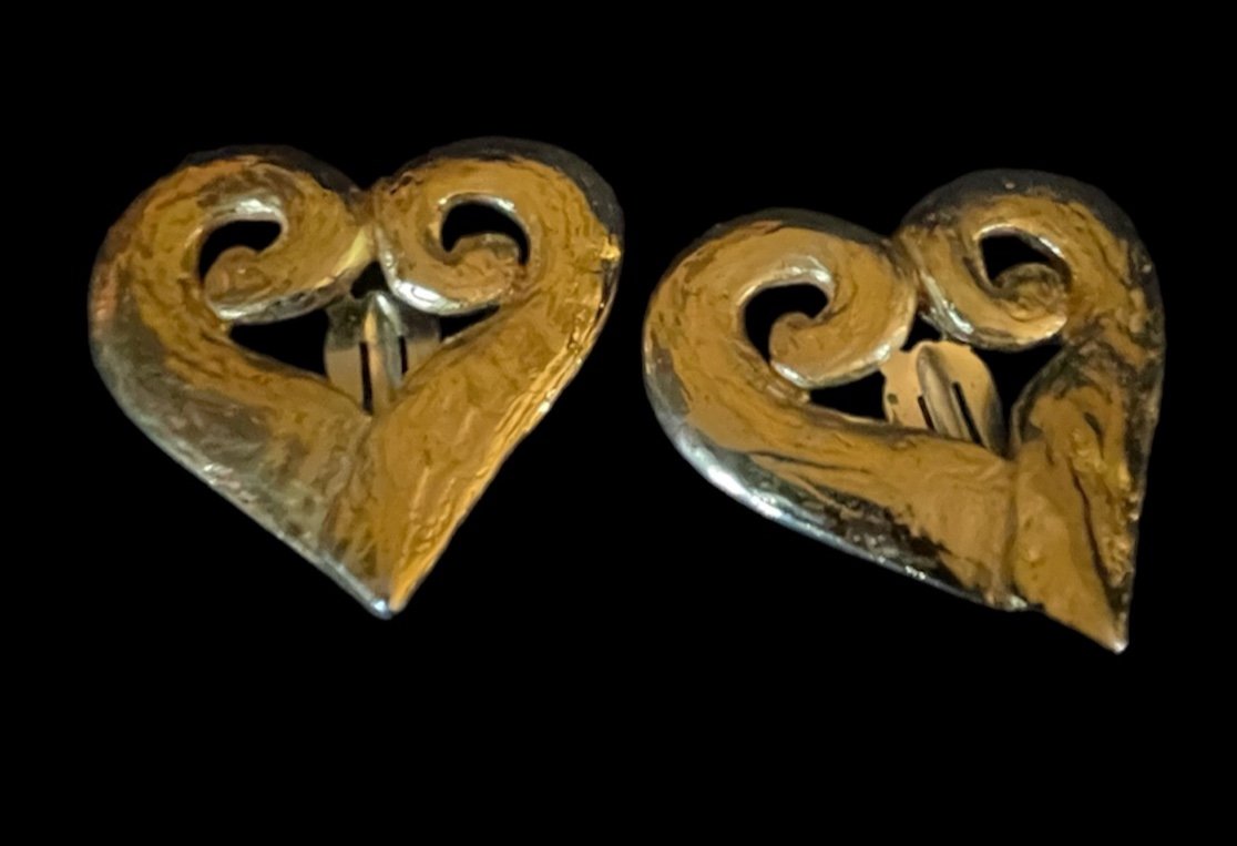 Pair Of Yves Saint-laurent Clips By Robert Goossens Pair Of Ysl Golden Earrings