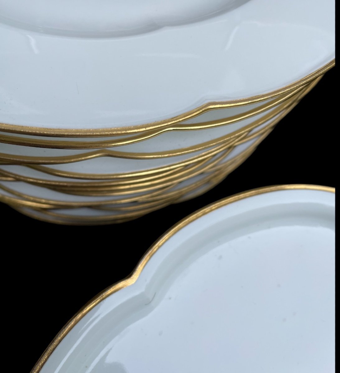 Napoleon III Sèvres Porcelain Table Service White And Gold Monogram D  -photo-2