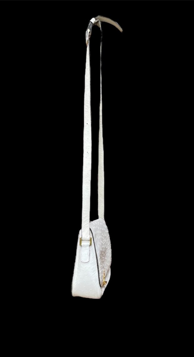 Céline Vintage Ostrich Bag With Stirrup Buckle-photo-1