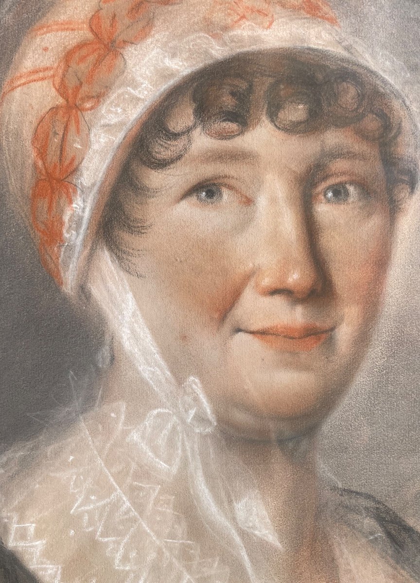PASTEL PORTRAIT DE FEMME ÉPOQUE FIN XVIII ÈME CONSULAT EMPIRE  -photo-5