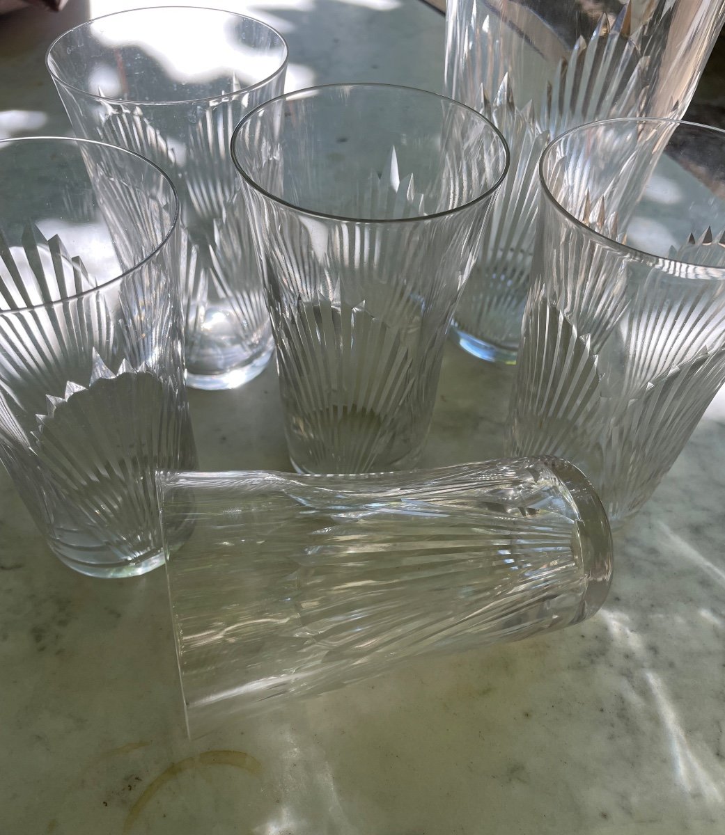 SERVICE À ORANGEADE DE LA MAISON LALIQUE FRANCE VERRE À MÉLANGE COCKTAIL CRISTAL RENÉ  LALIQUE-photo-5