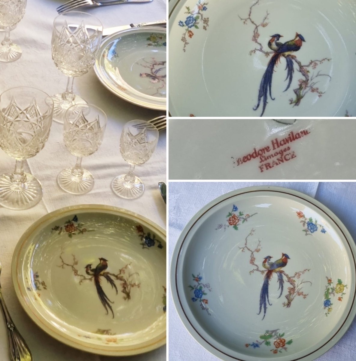 ASSIETTES THÉODORE HAVILAND EN  PORCELAINE  DE LIMOGES  FRANCE  CÉLADON SÉRIE D'ASSIETTES 