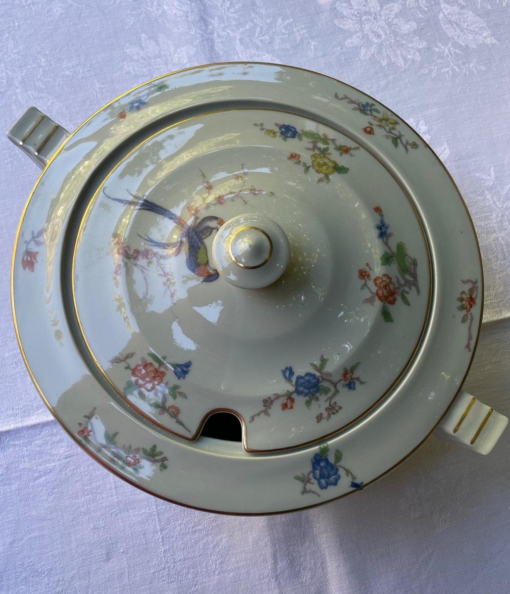 SOUPIÈRE THÉODORE HAVILAND EN  PORCELAINE  DE LIMOGES  FRANCE  CÉLADON PIÈCE DE FORME -photo-5