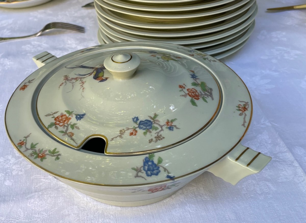 SOUPIÈRE THÉODORE HAVILAND EN  PORCELAINE  DE LIMOGES  FRANCE  CÉLADON PIÈCE DE FORME -photo-6