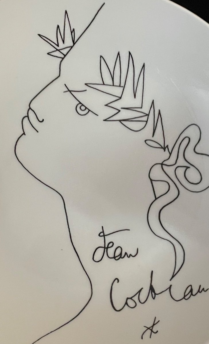 ASSIETTE JEAN COCTEAU  ORPHÉE  ÉDITION D'ART  PROMO-CERAM DESSIN PORCELAINE FRANCE -photo-6