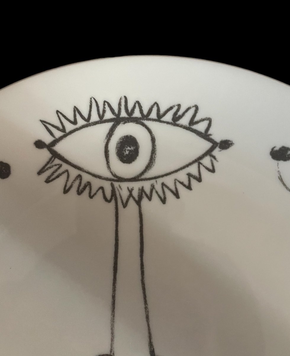 ASSIETTE JEAN COCTEAU ÉDITION  A GIRAUD & BROUSSEAU LIMOGES DESSIN PORCELAINE FRANCE  -photo-1