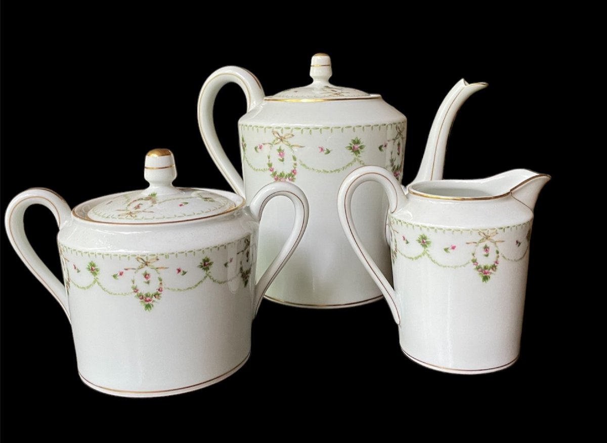 SERVICE À CAFÉ 3 PIÈCES CH. FIELD HAVILAND PORCELAINE LIMOGES FRANCE CAFETIÈRE  SUCRIER CRÉMIER