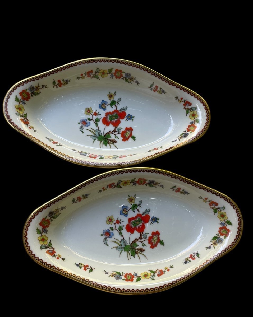 Long Dish In Limoges Porcelain From Maison Raynaud Vieux Chine Porcelain France"-photo-5