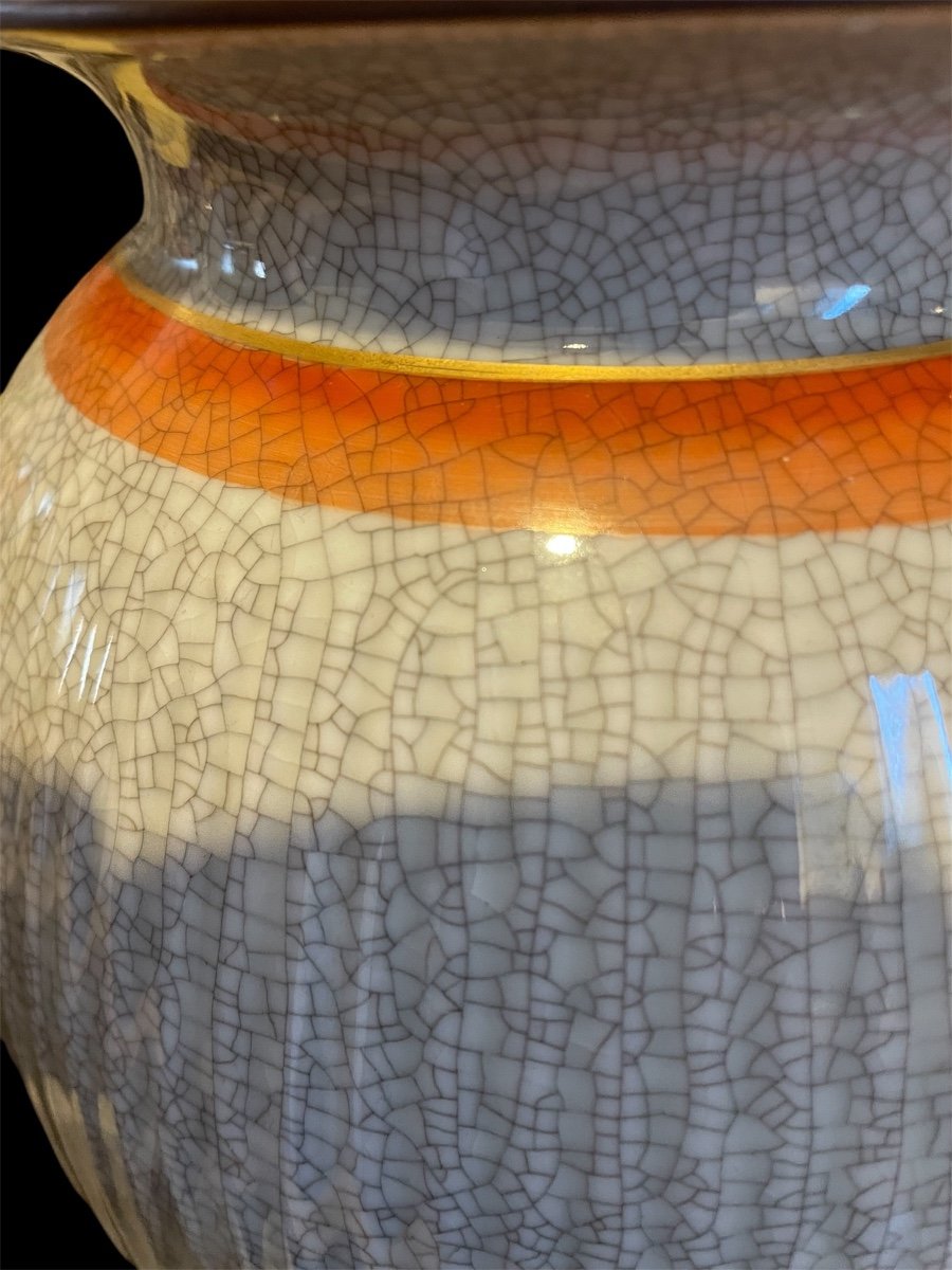 VASE COUVERT  ROYAL COPENHAGEN  DENMARK  VASE CRAQUELÉ ÉCUREUIL   POT PHARMACIE -photo-1