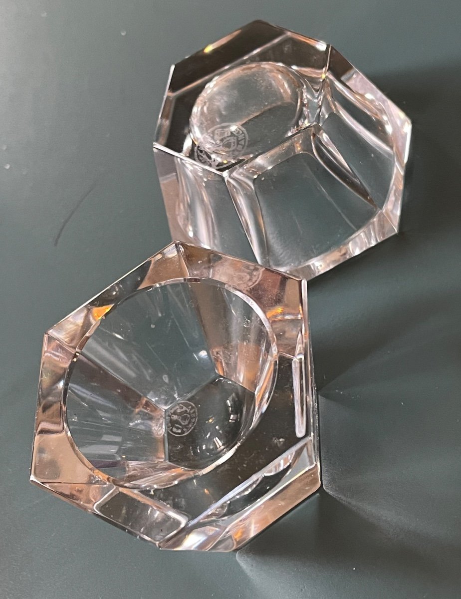 Paire De Salerons En Baccarat Crystal Art Deco Table Arts Baccarat-photo-5