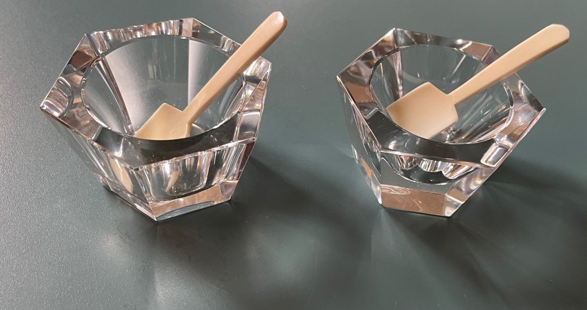 Paire De Salerons En Baccarat Crystal Art Deco Table Arts Baccarat