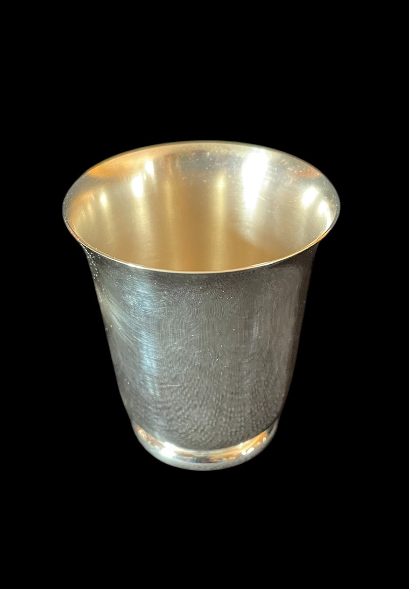 TIMBALE EN MÉTAL ARGENTÉ  MAISON CHRISTOFLE MODÈLE VERTIGO ANDRÉE PUTMAN ORFÈVRERIE  ARGENTERIE-photo-8