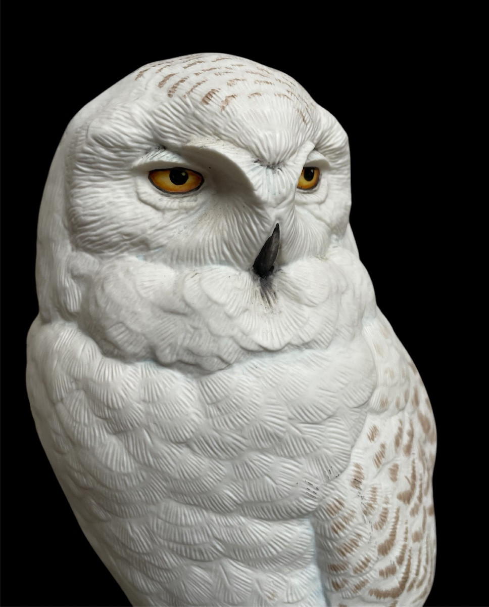 Porcelain Snowy Owl Lamp By Raymond Watson For The Franklin Mint -photo-4