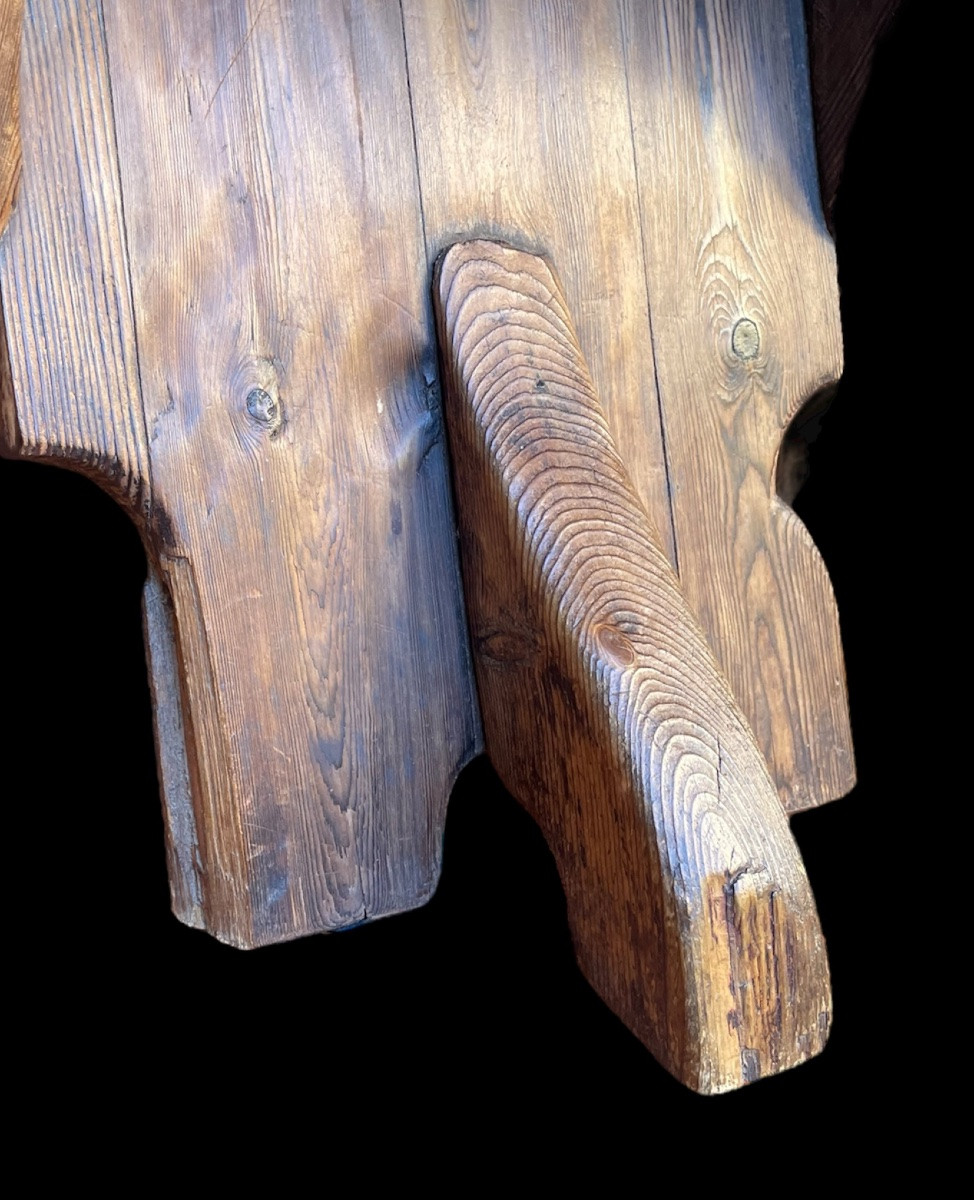 PAIRE DE CHAISES  BRUTALISTES EN CHÊNE FONCÉ ART BRUTALISTE XX ÉME  SIÈCLE -photo-4