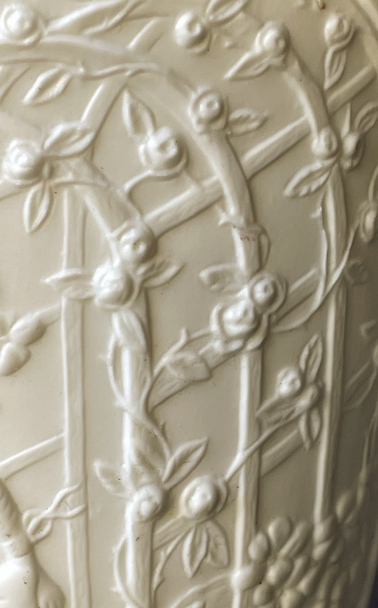 Biscuit Vase Ak Kaiser Germany By M.frey Vintage Vase 1970s White Porcelain  -photo-6