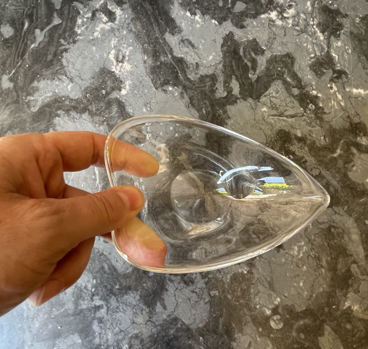 Daum Clear Crystal Pocket Tray 1950s-1960s Daum Cross Of Lorraine France  -photo-2
