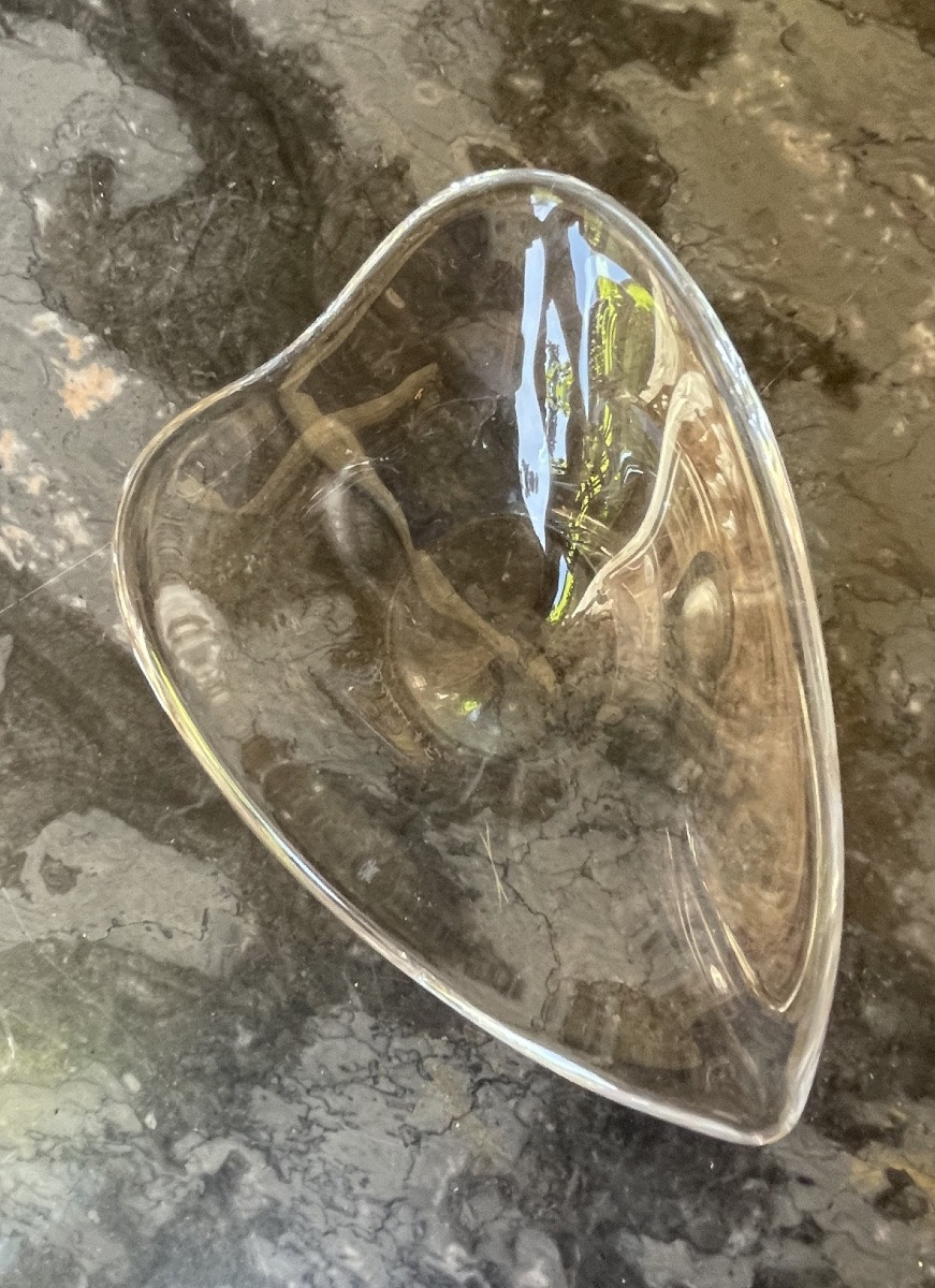 Daum Clear Crystal Pocket Tray 1950s-1960s Daum Cross Of Lorraine France  -photo-3