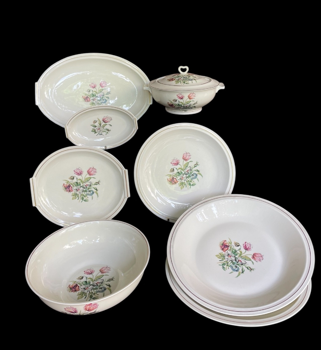 SERVICE DE TABLE THÉODORE HAVILAND DÉCOR DE SOLANGE PATRY-BIÉ 111 PIÈCES  PORCELAINE DE LIMOGES-photo-2
