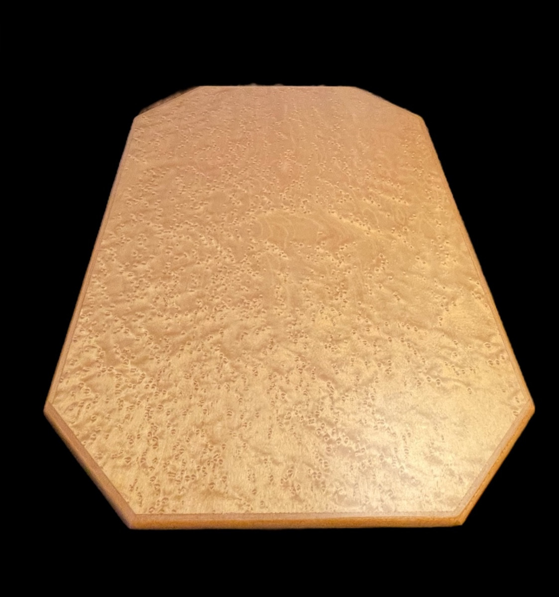 PLATEAU OCTOGONAL DE LA MAISON  HERMÈS EN ÉRABLE MOUCHETÉ  ART DÉCO  SURTOUT DE TABLE  