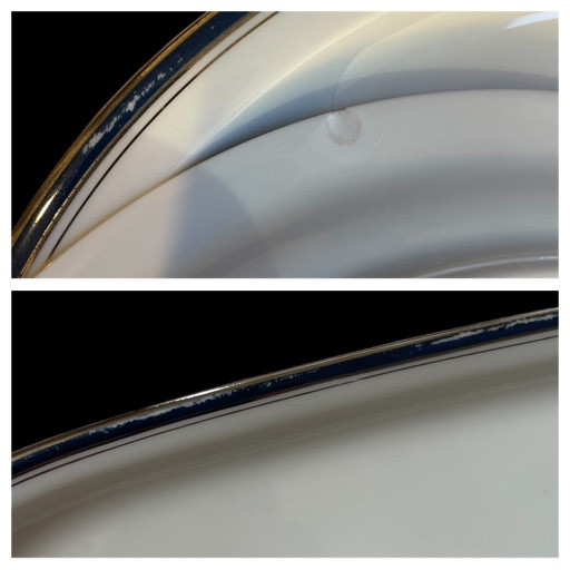 SERVICE DE TABLE HAVILAND MODÈLE SKANDIA  PORCELAINE LISERÉ BLEU ET ARGENT-photo-5