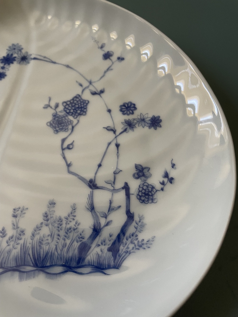 Haviland House Porcelain Tray Blue Garden Model Leaf Shape Limoges France -photo-5