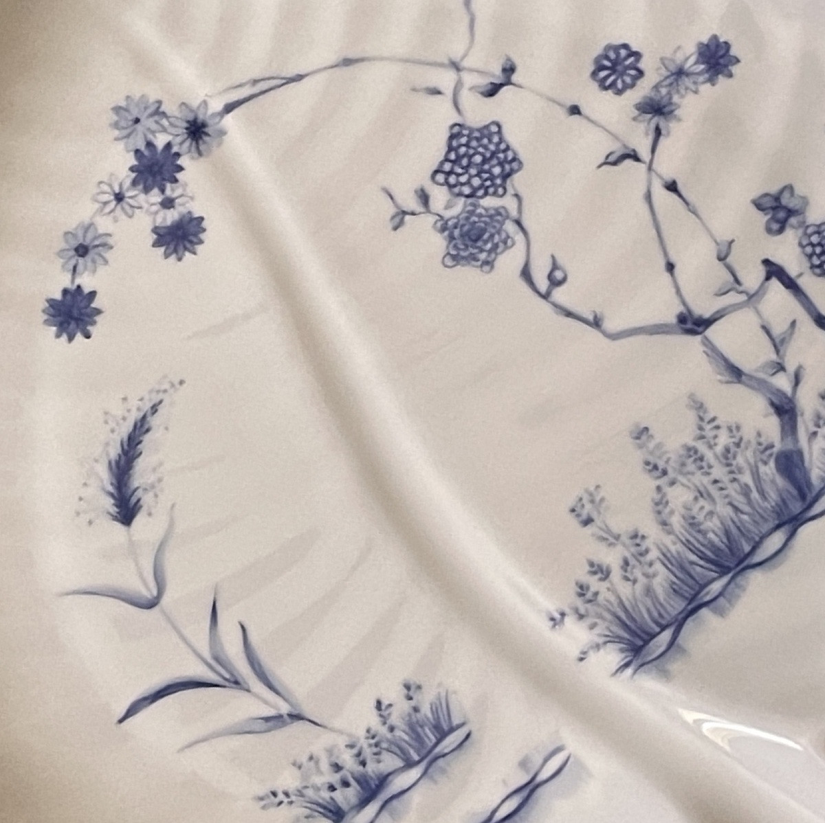 Haviland House Porcelain Tray Blue Garden Model Leaf Shape Limoges France -photo-7