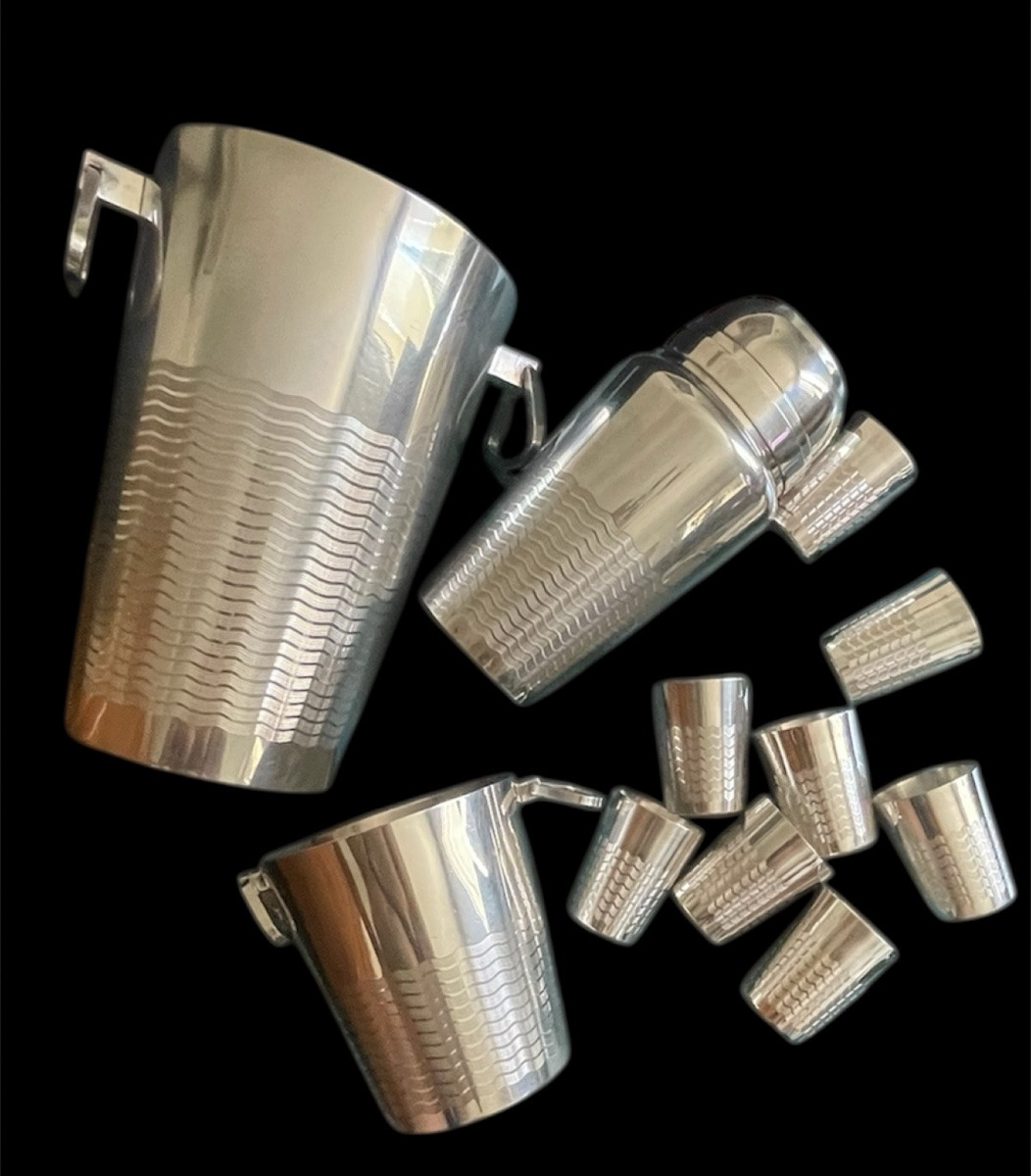 Silver-plated Cocktail And Bar Set From Maison Saint-médard Art Deco Argenterie -photo-2