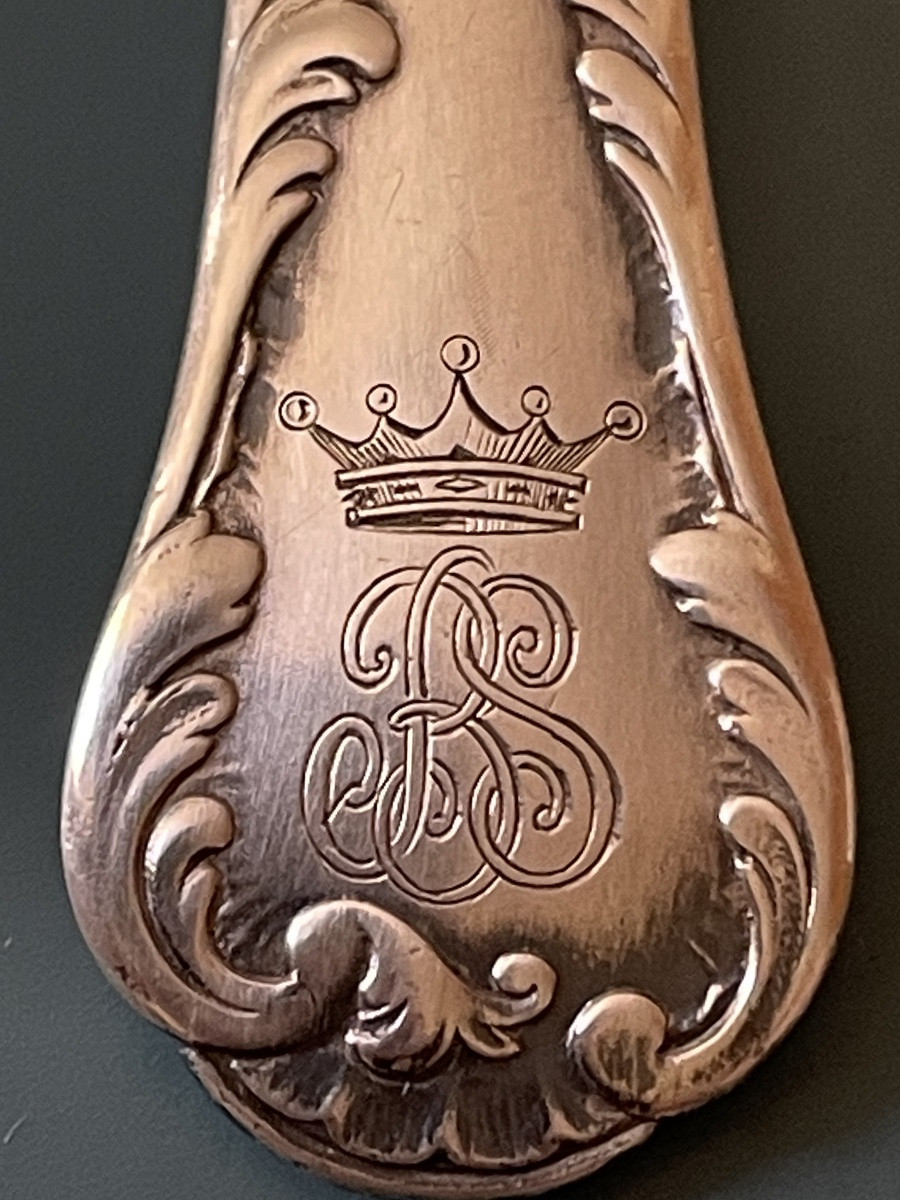 Christofle Silver-plated Appetizers Scoop Viscount Crown Noble Silverware -photo-6